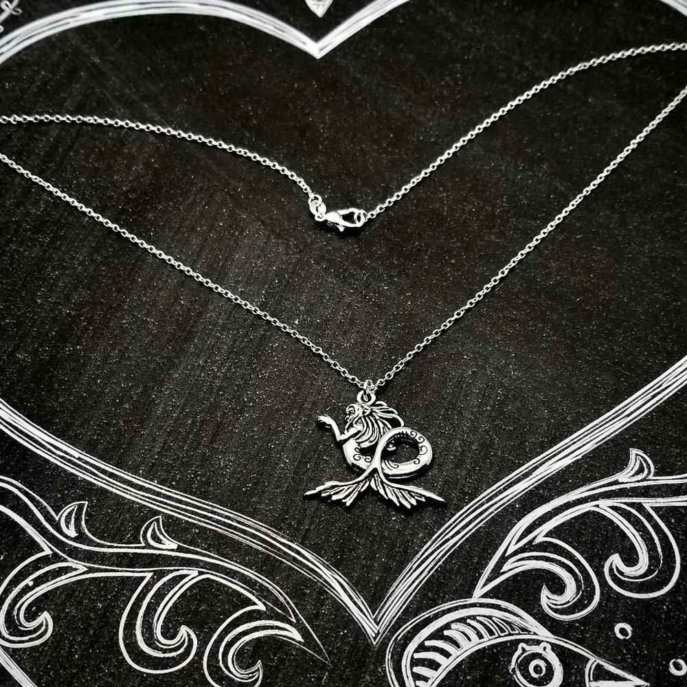 Sea Siren Mermaid Silver Necklace - Picture 3 of 4